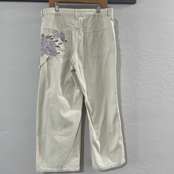 Lauren Ralph Lauren Cream Floral Wide Leg Pants - Picture 3 of 11
